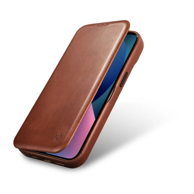 Чехол iCarer CE Oil Wax Premium Leather Folio Case для iPhone 14 Plus Brown with MagSafe (AKI14220707-BN)