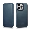 Чохол iCarer CE Oil Wax Premium Leather Folio Case для iPhone 14 Pro Max Blue with MagSafe (AKI14220708-BU)