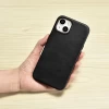 Чохол iCarer Oil Wax Premium Leather Case для iPhone 14 Black with MagSafe (WMI14220701-BK)