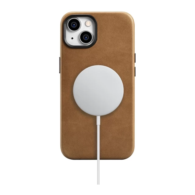 Чехол iCarer Oil Wax Premium Leather Case для iPhone 14 Brown with MagSafe (WMI14220701-TN)