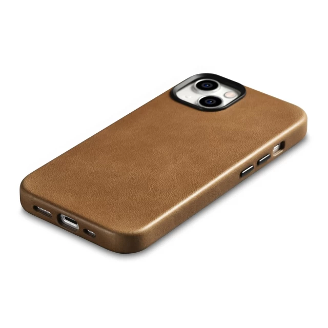 Чохол iCarer Oil Wax Premium Leather Case для iPhone 14 Brown with MagSafe (WMI14220701-TN)