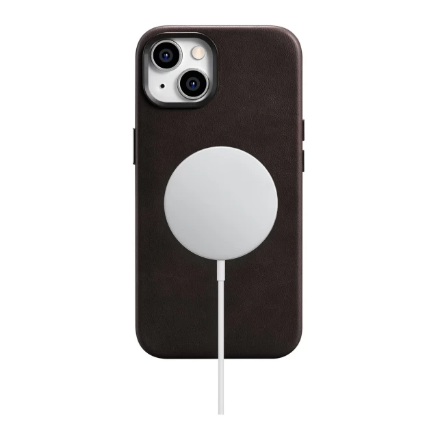 Чехол iCarer Oil Wax Premium Leather Case для iPhone 14 Brown with MagSafe (WMI14220701-BN)
