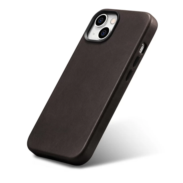 Чохол iCarer Oil Wax Premium Leather Case для iPhone 14 Brown with MagSafe (WMI14220701-BN)
