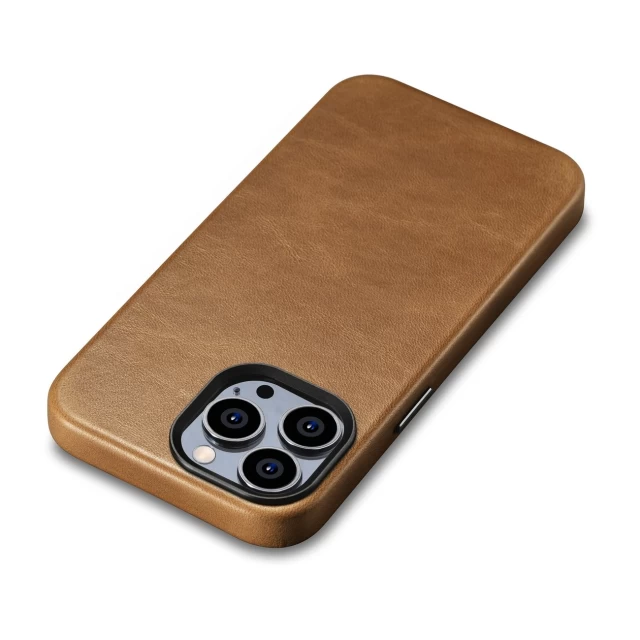 Чохол iCarer Oil Wax Premium Leather Case для iPhone 14 Pro Brown with MagSafe (WMI14220702-TN)