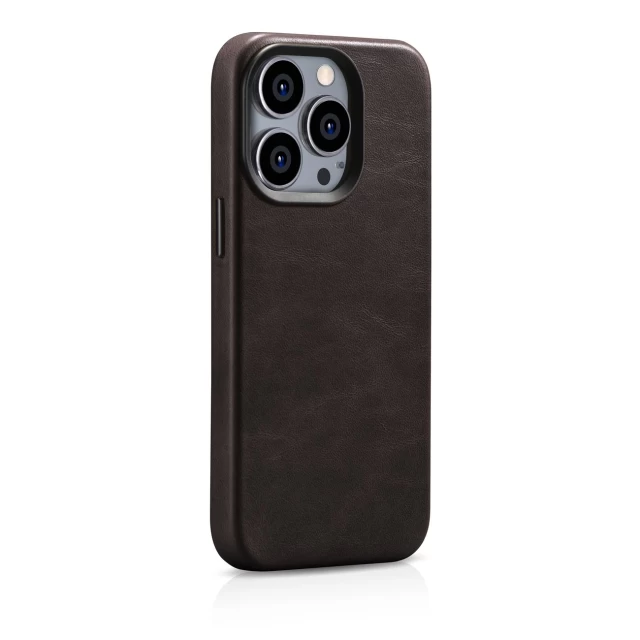 Чехол iCarer Oil Wax Premium Leather Case для iPhone 14 Pro Brown with MagSafe (WMI14220702-BN)