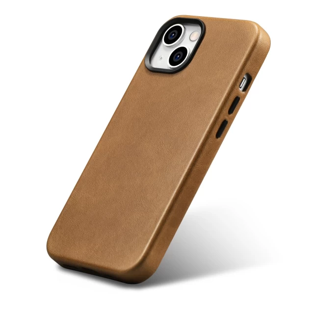 Чехол iCarer Oil Wax Premium Leather Case для iPhone 14 Plus Brown with MagSafe (WMI14220703-TN)