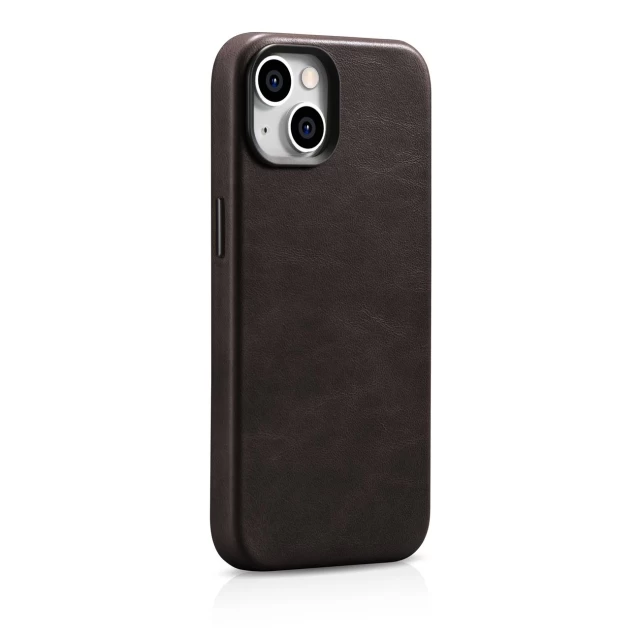 Чохол iCarer Oil Wax Premium Leather Case для iPhone 14 Plus Brown with MagSafe (WMI14220703-BN)