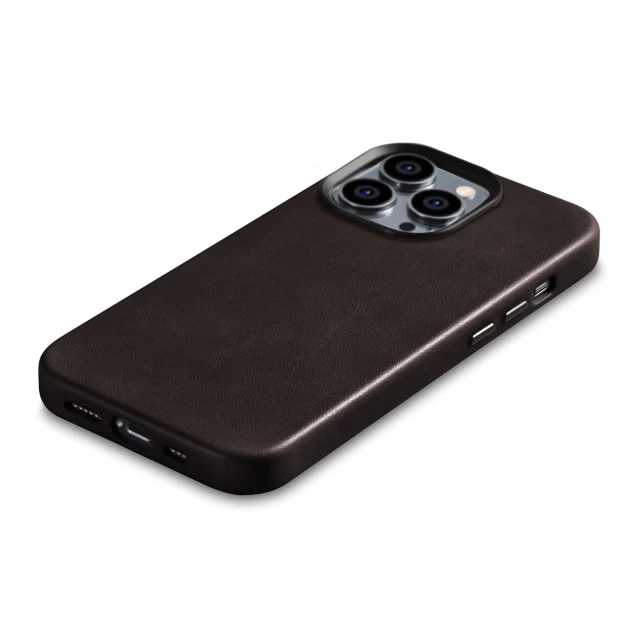 Чохол iCarer Oil Wax Premium Leather Case для iPhone 14 Pro Max Brown with MagSafe (WMI14220704-BN)