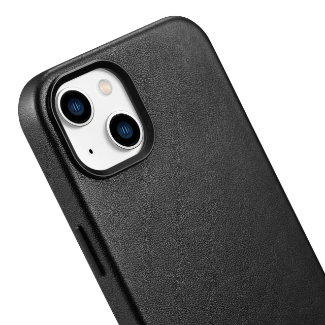 Чехол iCarer Leather Cover Case для iPhone 14 Black with MagSafe (WMI14220705-BK)