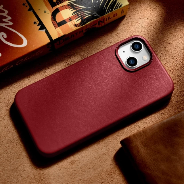 Чехол iCarer Leather Cover Case для iPhone 14 Red with MagSafe (WMI14220705-RD)