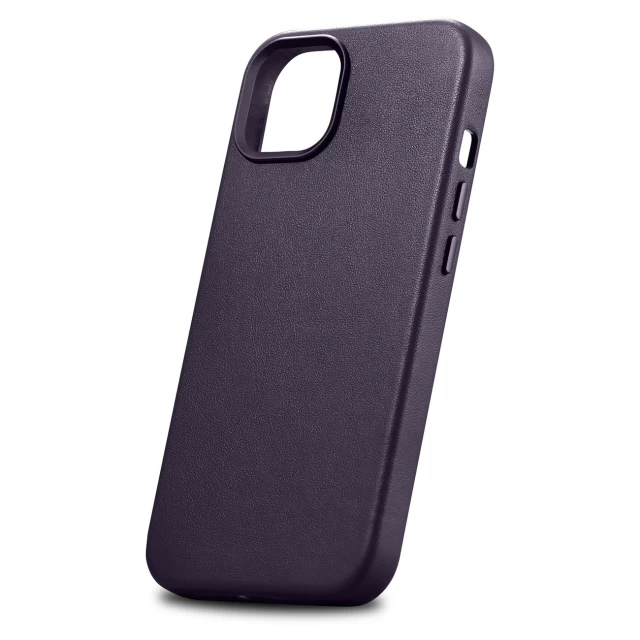 Чохол iCarer Leather Cover Case для iPhone 14 Dark Purple with MagSafe (WMI14220705-DP)