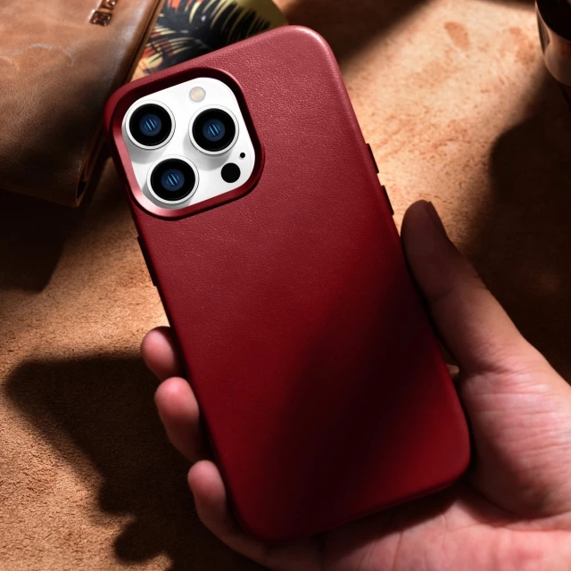Чохол iCarer Leather Cover Case для iPhone 14 Pro Red with MagSafe (WMI14220706-RD)