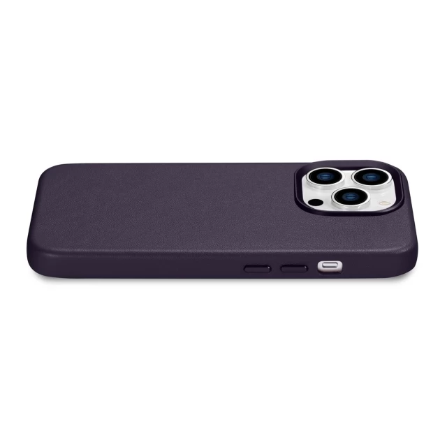 Чехол iCarer Leather Cover Case для iPhone 14 Pro Dark Purple with MagSafe (WMI14220706-DP)