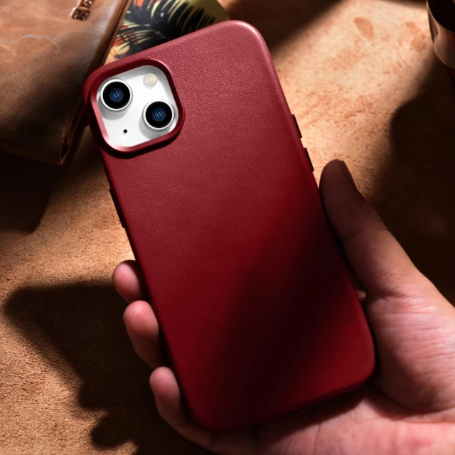 Чехол iCarer Leather Cover Case для iPhone 14 Plus Red with MagSafe (WMI14220707-RD)