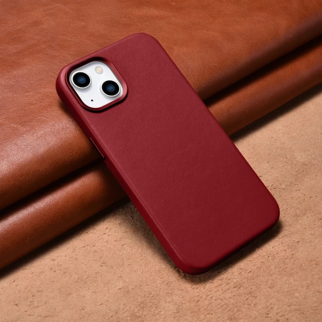 Чохол iCarer Leather Cover Case для iPhone 14 Plus Red with MagSafe (WMI14220707-RD)