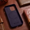 Чехол iCarer Leather Cover Case для iPhone 14 Pro Max Dark Purple with MagSafe (WMI14220708-DP)