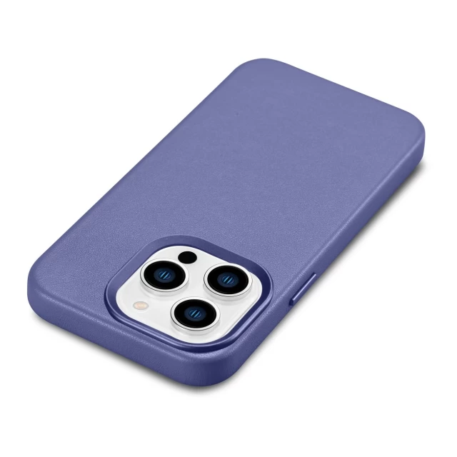 Чехол iCarer Leather Cover Case для iPhone 14 Pro Max Light Purple with MagSafe (WMI14220708-LP)