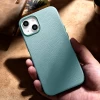 Чохол iCarer Litchi Premium Leather Case для iPhone 14 Green with MagSafe (WMI14220709-GN)