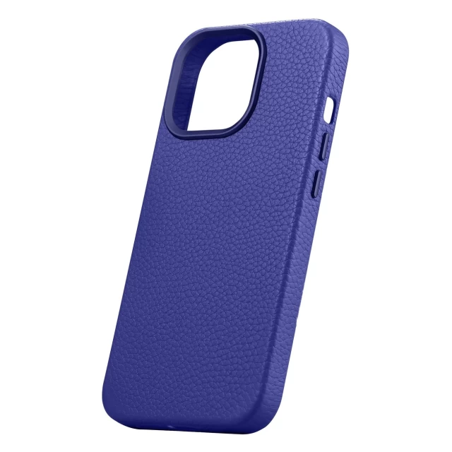 Чехол iCarer Litchi Premium Leather Case для iPhone 14 Pro Dark Blue with MagSafe (WMI14220710-DB)