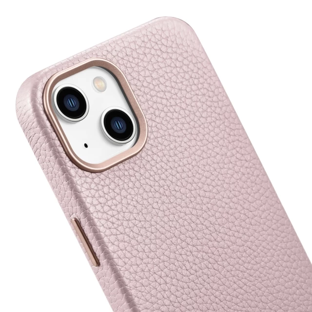 Чохол iCarer Litchi Premium Leather Case для iPhone 14 Plus Pink with MagSafe (WMI14220711-PK)