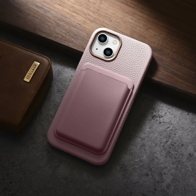 Чехол iCarer Litchi Premium Leather Case для iPhone 14 Plus Pink with MagSafe (WMI14220711-PK)