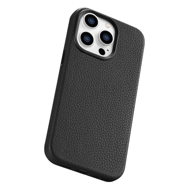 Чехол iCarer Litchi Premium Leather Case для iPhone 14 Pro Max Black with MagSafe (WMI14220712-BK)