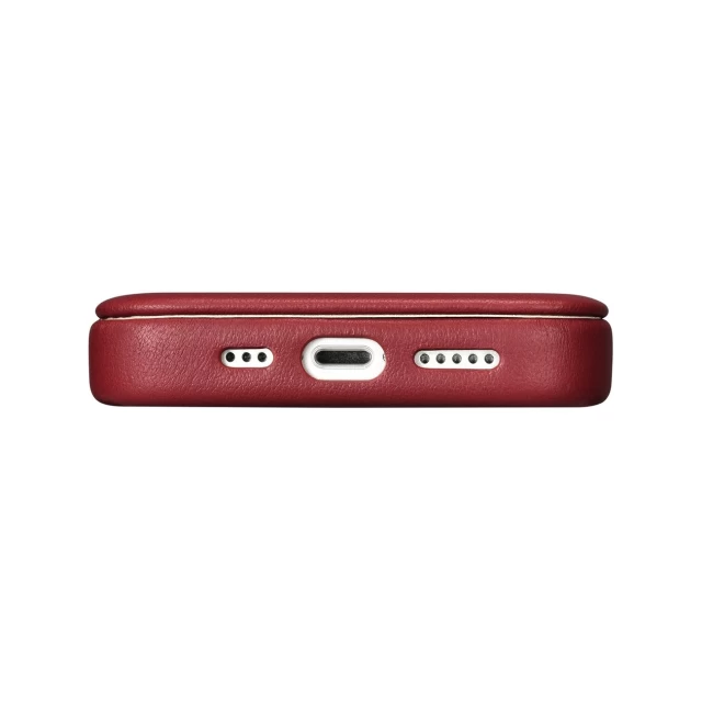 Чехол iCarer CE Premium Leather Folio Case для iPhone 14 Red with MagSafe (WMI14220713-RD)