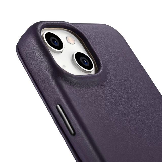 Чехол iCarer CE Premium Leather Folio Case для iPhone 14 Dark Purple with MagSafe (WMI14220713-DP)