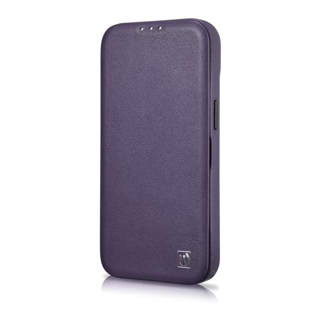 Чохол iCarer CE Premium Leather Folio Case для iPhone 14 Dark Purple with MagSafe (WMI14220713-DP)