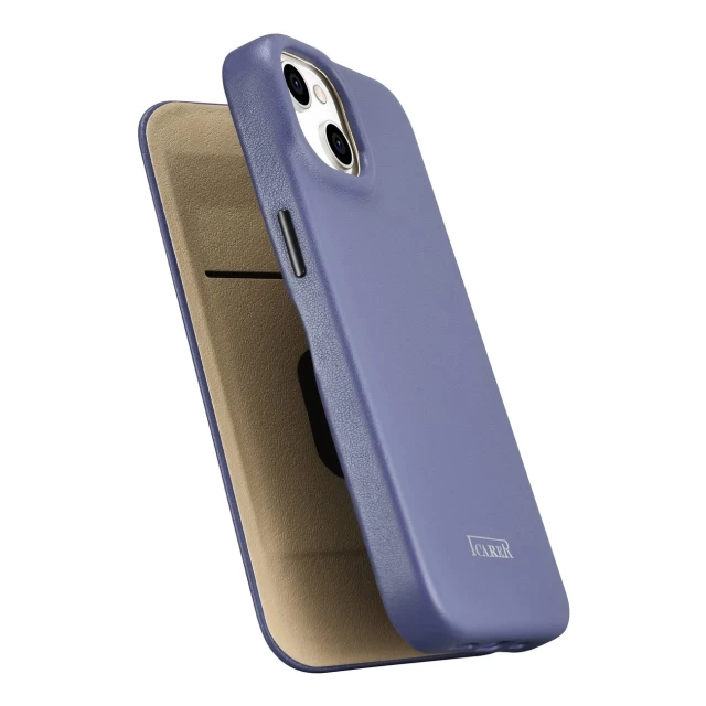 Чохол iCarer CE Premium Leather Folio Case для iPhone 14 Light Purple with MagSafe (WMI14220713-LP)