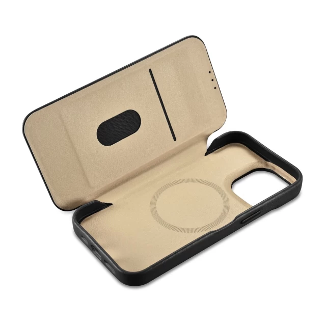 Чохол iCarer CE Premium Leather Folio Case для iPhone 14 Pro Black with MagSafe (WMI14220714-BK)
