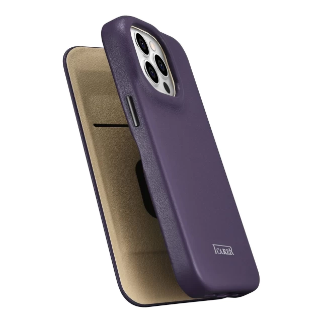 Чохол iCarer CE Premium Leather Folio Case для iPhone 14 Pro Dark Purple with MagSafe (WMI14220714-DP)