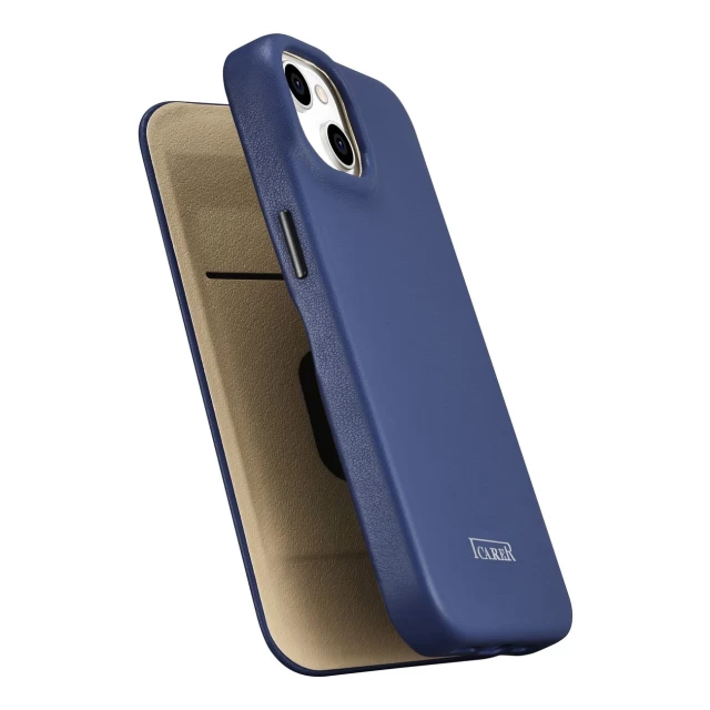 Чохол iCarer CE Premium Leather Folio Case для iPhone 14 Plus Blue with MagSafe (WMI14220715-BU)