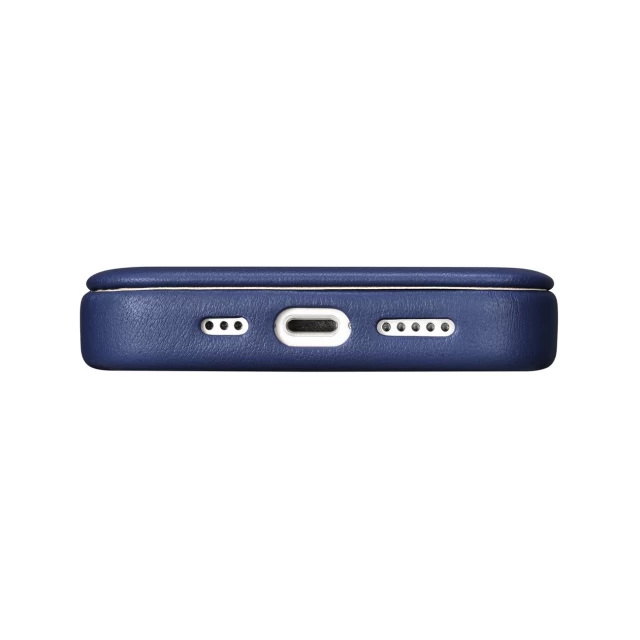 Чехол iCarer CE Premium Leather Folio Case для iPhone 14 Plus Blue with MagSafe (WMI14220715-BU)
