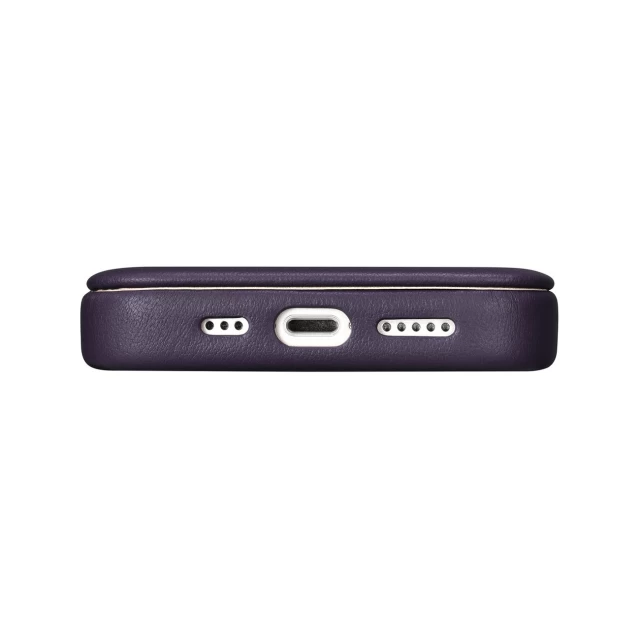 Чохол iCarer CE Premium Leather Folio Case для iPhone 14 Pro Max Dark Purple with MagSafe (WMI14220716-DP)