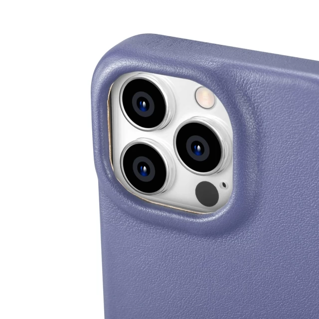 Чохол iCarer CE Premium Leather Folio Case для iPhone 14 Pro Max Light Purple with MagSafe (WMI14220716-LP)