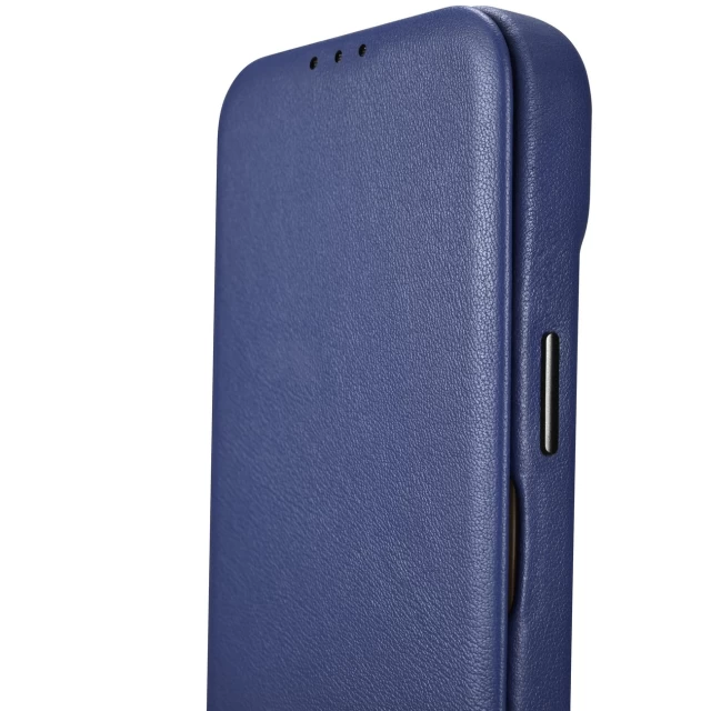 Чохол iCarer CE Premium Leather Folio Case для iPhone 14 Pro Max Blue with MagSafe (WMI14220716-BU)