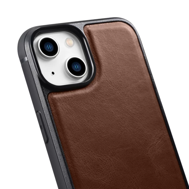 Чехол iCarer Leather Oil Wax Case для iPhone 14 Brown with MagSafe (WMI14220717-BN)