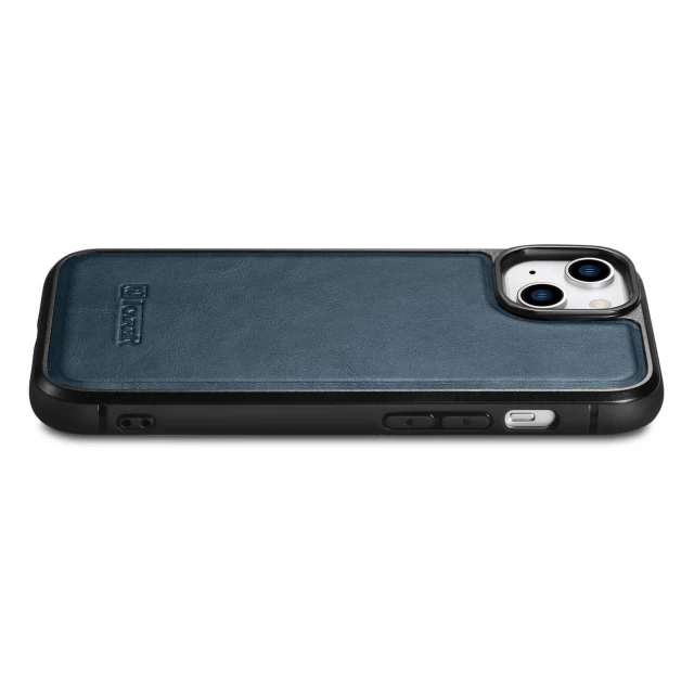 Чохол iCarer Leather Oil Wax Case для iPhone 14 Blue with MagSafe (WMI14220717-BU)