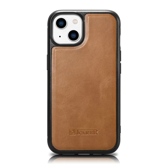 Чохол iCarer Leather Oil Wax Case для iPhone 14 Brown with MagSafe (WMI14220717-TN)