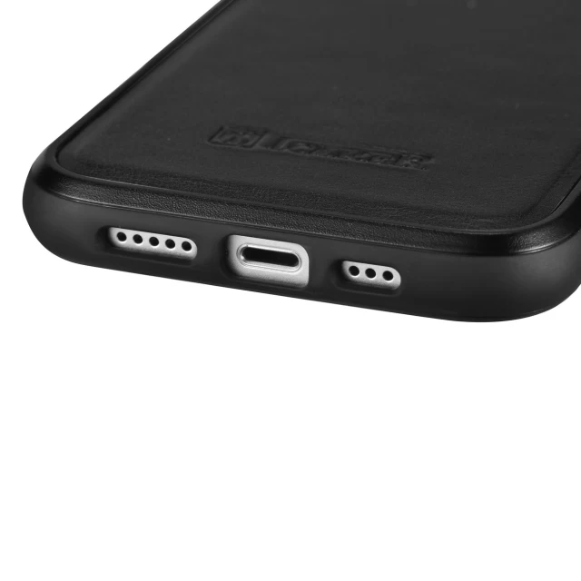 Чехол iCarer Leather Oil Wax Case для iPhone 14 Pro Black with MagSafe (WMI14220718-BK)