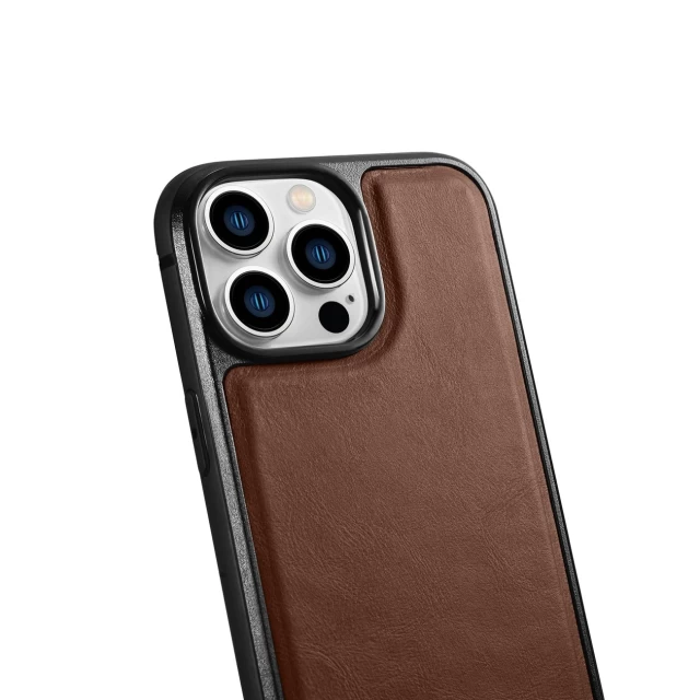 Чехол iCarer Leather Oil Wax Case для iPhone 14 Pro Brown with MagSafe (WMI14220718-BN)