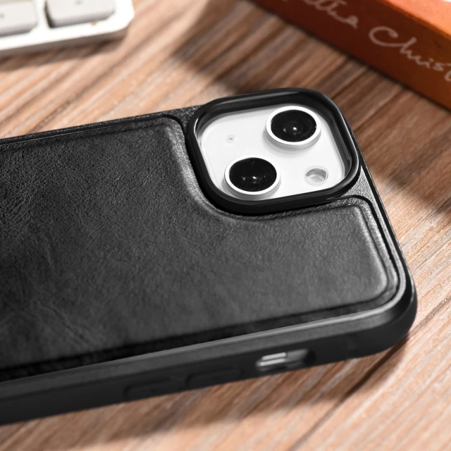 Чехол iCarer Leather Oil Wax Case для iPhone 14 Plus Black with MagSafe (WMI14220719-BK)