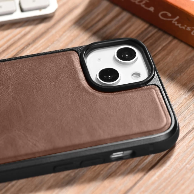 Чехол iCarer Leather Oil Wax Case для iPhone 14 Plus Brown with MagSafe (WMI14220719-BN)
