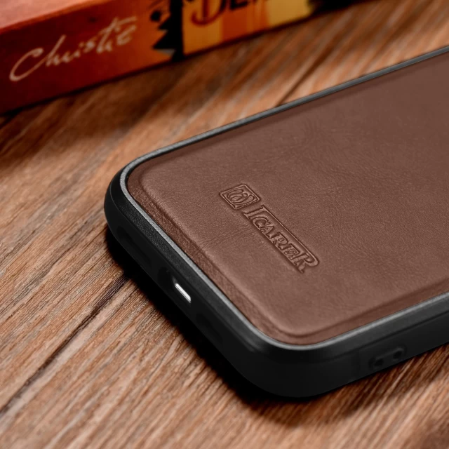 Чехол iCarer Leather Oil Wax Case для iPhone 14 Plus Brown with MagSafe (WMI14220719-BN)