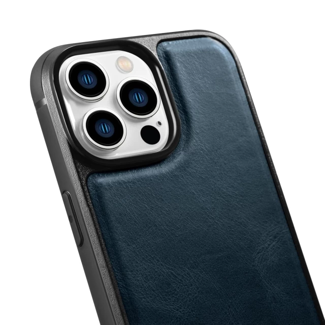 Чехол iCarer Leather Oil Wax Case для iPhone 14 Pro Max Blue with MagSafe (WMI14220720-BU)