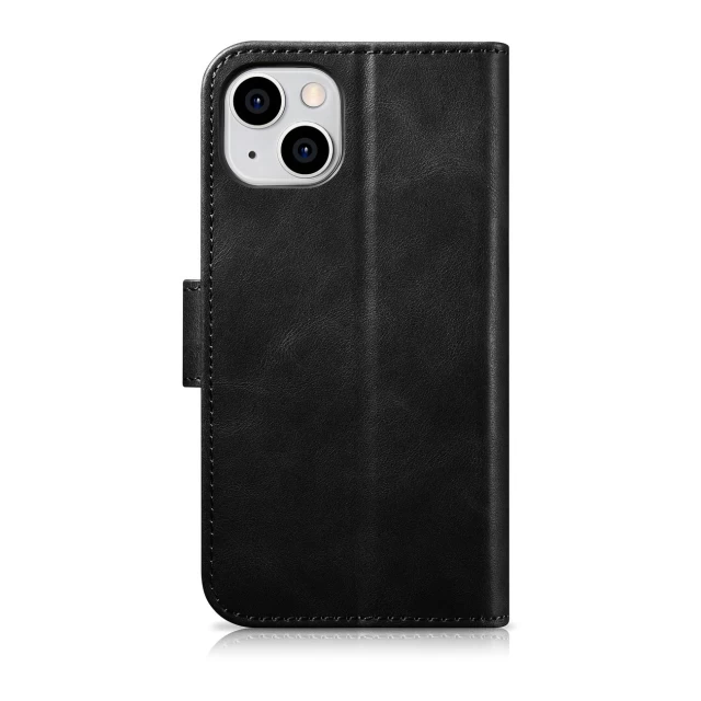 Чохол iCarer Oil Wax Wallet Case 2in1 для iPhone 14 Anti-RFID Black (WMI14220721-BK)