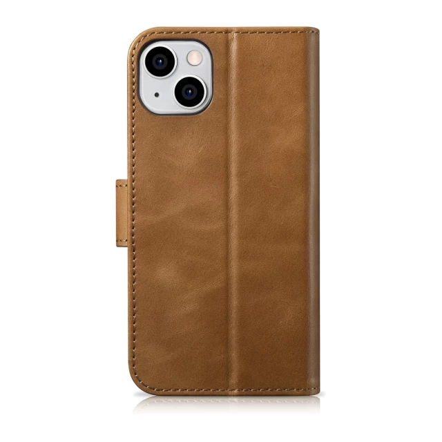 Чехол iCarer Oil Wax Wallet Case 2in1 для iPhone 14 Anti-RFID Brown (WMI14220721-TN)