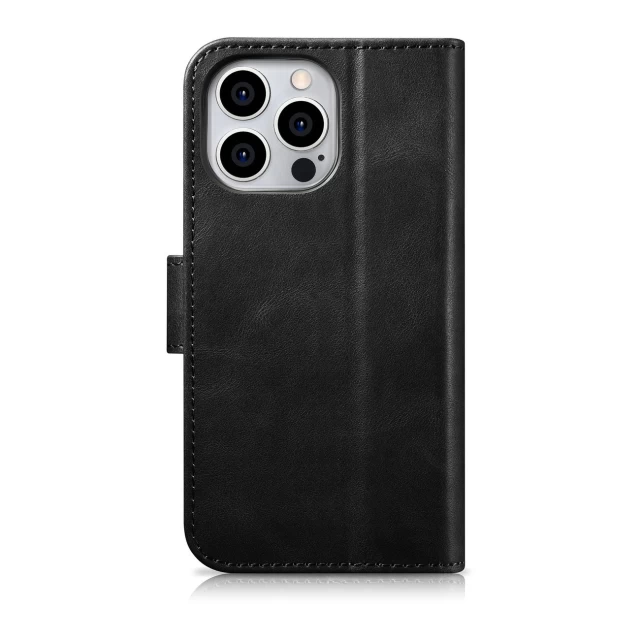 Чехол iCarer Oil Wax Wallet Case 2in1 для iPhone 14 Pro Anti-RFID Black (WMI14220722-BK)
