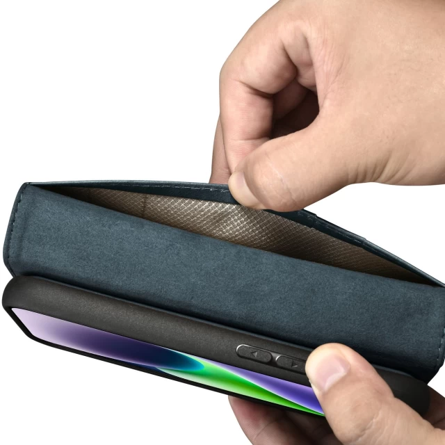 Чохол iCarer Oil Wax Wallet Case 2in1 для iPhone 14 Plus Anti-RFID Blue (WMI14220723-BU)
